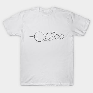 Solar System minimalist graphic (black) T-Shirt